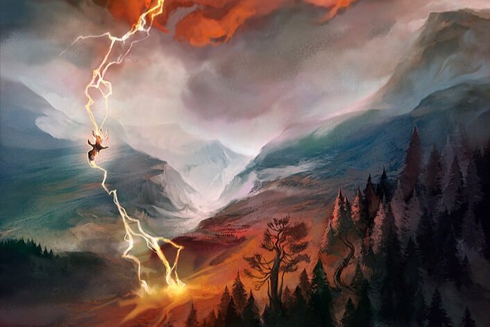 lightning bolt mtg art